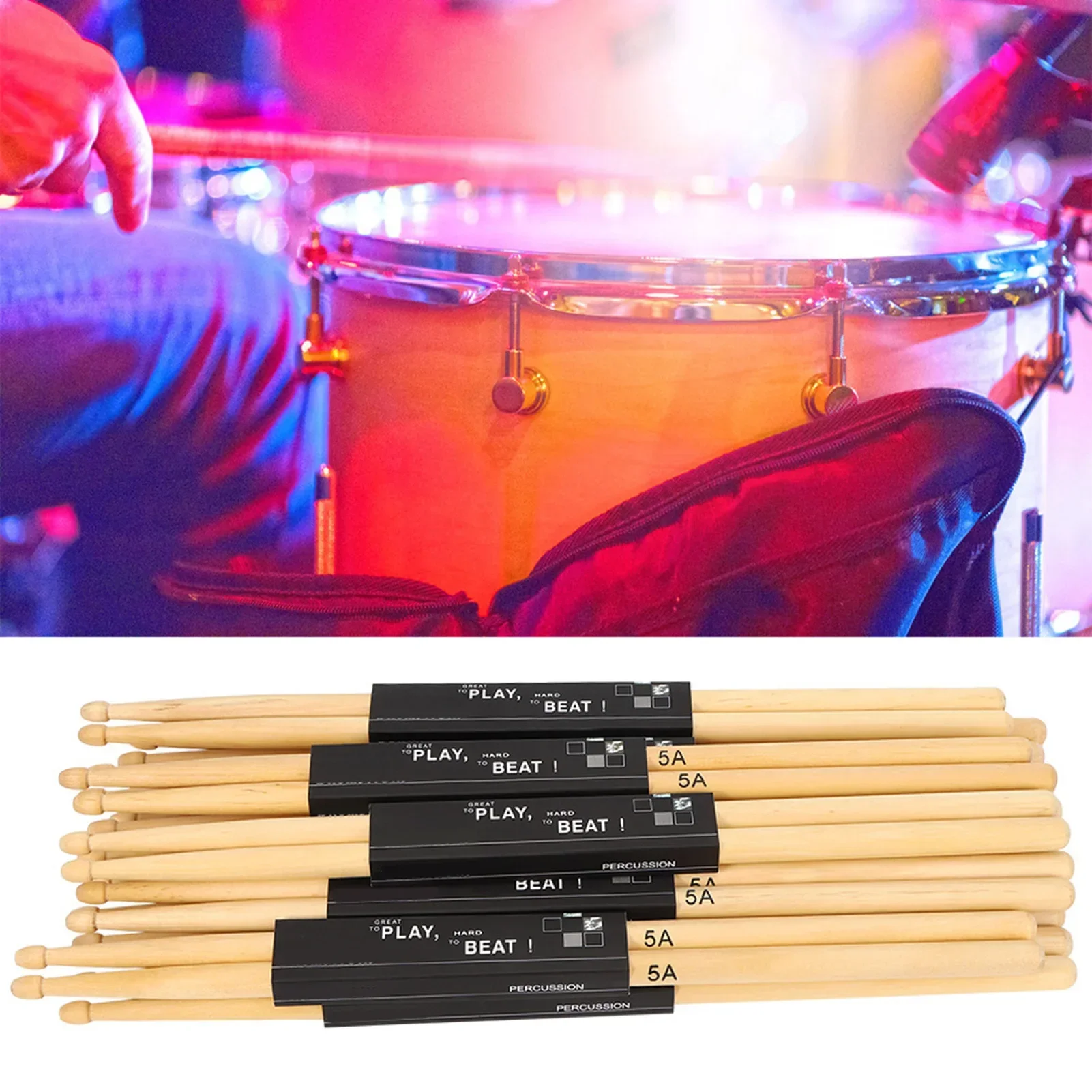 12Pairs Teardrop‑shaped Stick  - Drum Stick 5A review and price