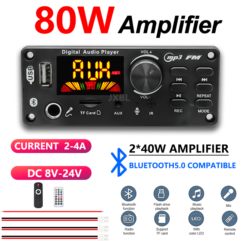80W Bluetooth 5.0 MP3 Decoder  - Audio Music App review and price